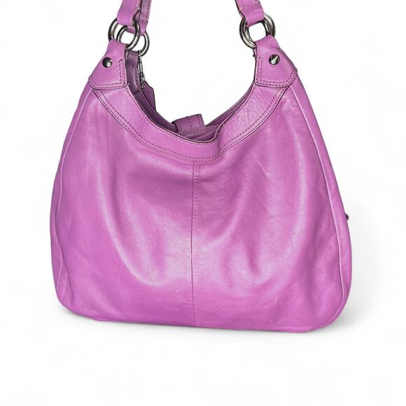 Y2K Coach Soho Lynn Purple Leather Hobo Shoulder Bag Handbag - Picture 4 of 13